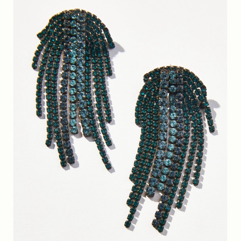 NWT Anthropologie Blue Firework Crystal Drop Earrings!